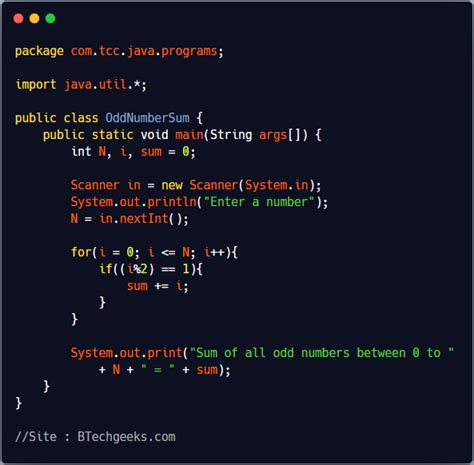 Java Program to Calculate Sum of Odd Numbers .